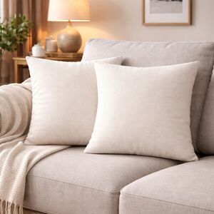 Room Essentials 2pk Reversible Woven 16x16 Square Throw Pillow Covers- Ivory